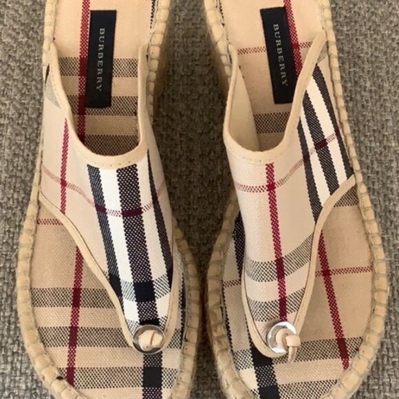 Burberry Wedge Flip-Flop EUC Size 5 - Picture 2 of 7